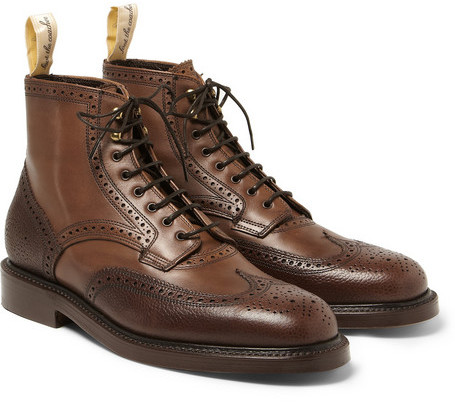 ... grenson foot the coacher pebble grain leather brogue boots ... xyqaxfp