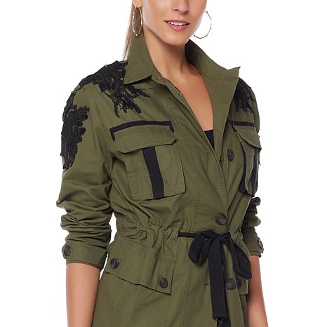... wendy williams military jacket with lace detail ... vhjvwnh