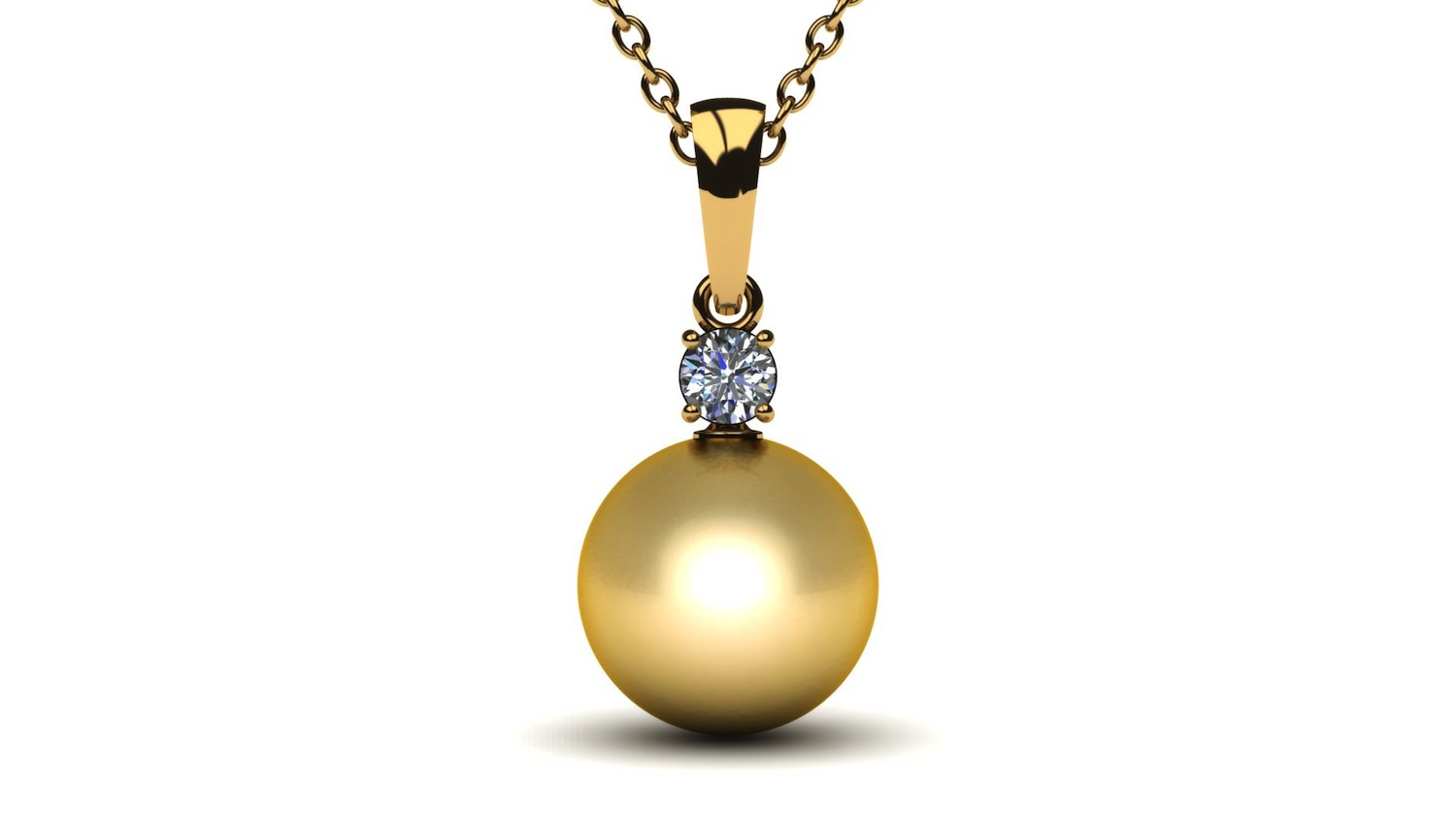 10mm golden south sea pearl pendant with .25 carat diamond (g, vs) ihpeuik