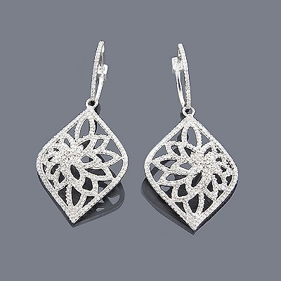 14k diamond filigree earrings 1.35ct dwnzmpx