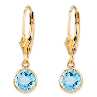 14k swiss blue topaz leverback earrings for girls and young teens dwlcltm