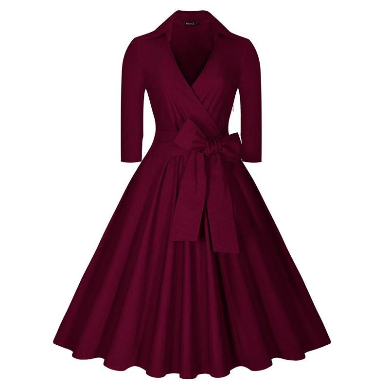 1940s dresses womens black navy blue autumn winter dresses 2016 vintage robe femme 1940s  50s 60s biwscpv