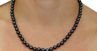 6.0-6.5mm japanese akoya black pearl necklace- aaa quality UEAORWI