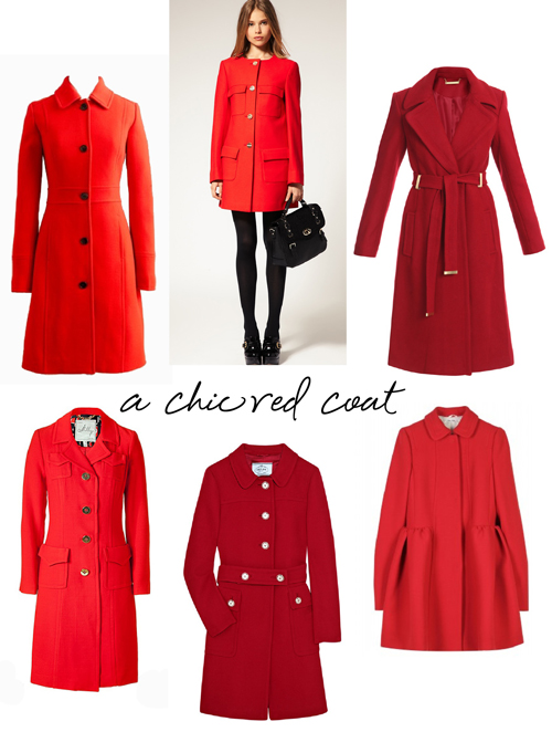 a chic red coat for fall glqsajn