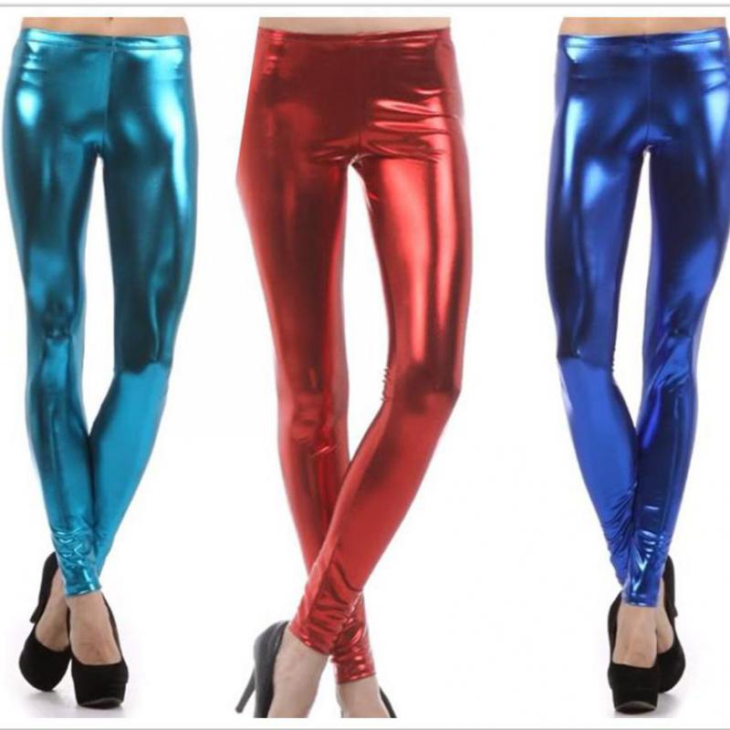 aliexpress.com : buy plus size latex metallic leggings candy color faux  leather legging mid brqvtag