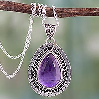 amethyst jewelry amethyst pendant necklaces OMWPMJY