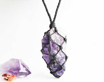 amethyst necklace, amethyst, amethyst pendant, raw amethyst necklace,  amethyst jewelry, purple YSJJZUQ