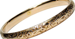 antique 14k solid gold bangle bracelet, repousse, edwardian, nouveau, 12.5  grams wegqosy