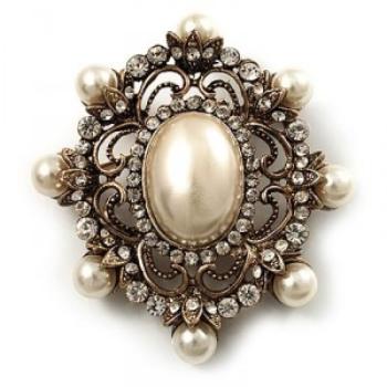 antique brooches antique gold filigree ivory pearl corsage brooch FTXKHLO