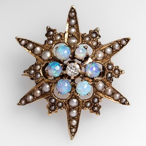 antique brooches antique star brooch with diamonds opals and pearls QVFNIDA