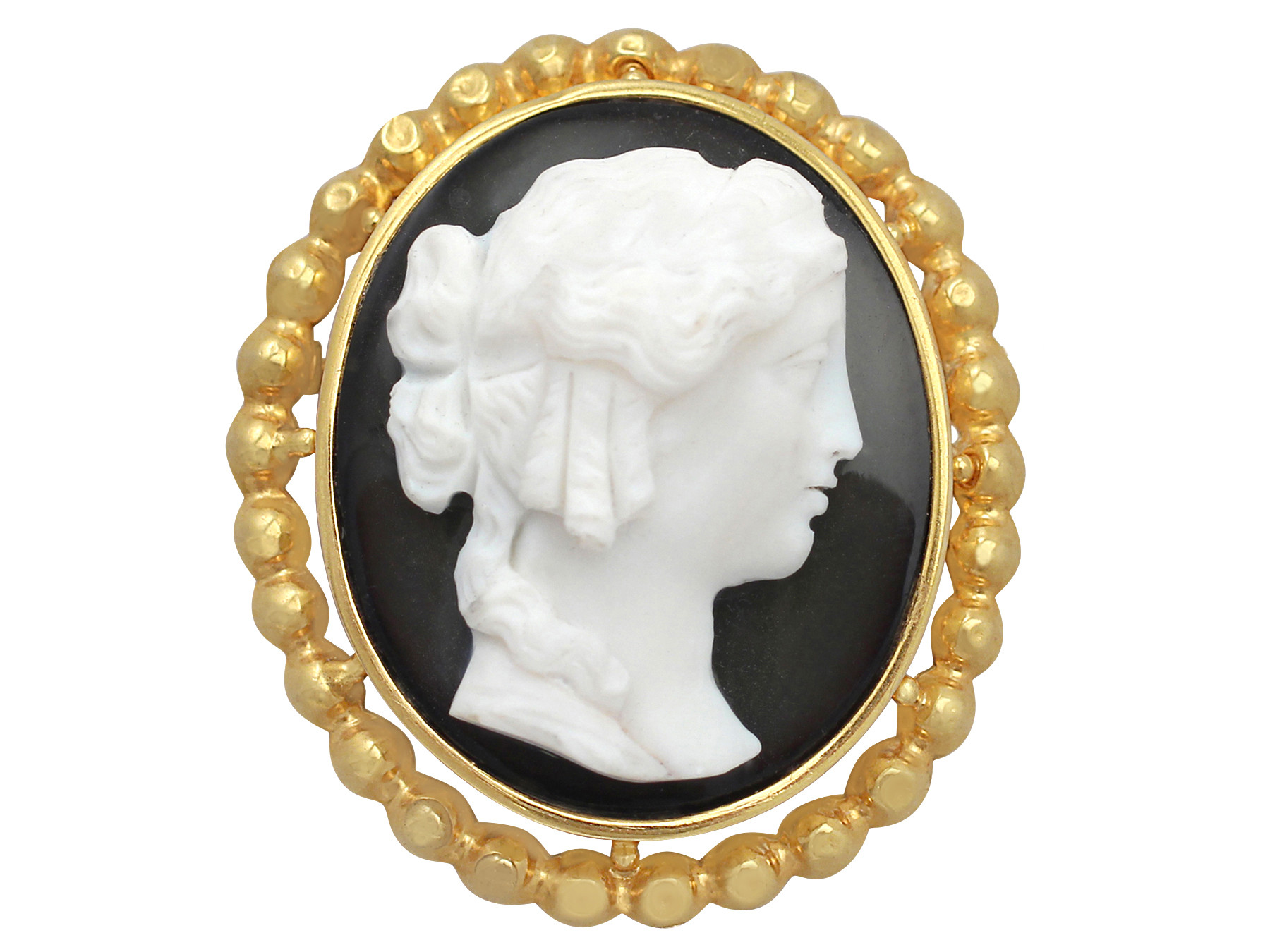 antique french cameo brooch / pendant in 18 ct yellow gold aeojfag
