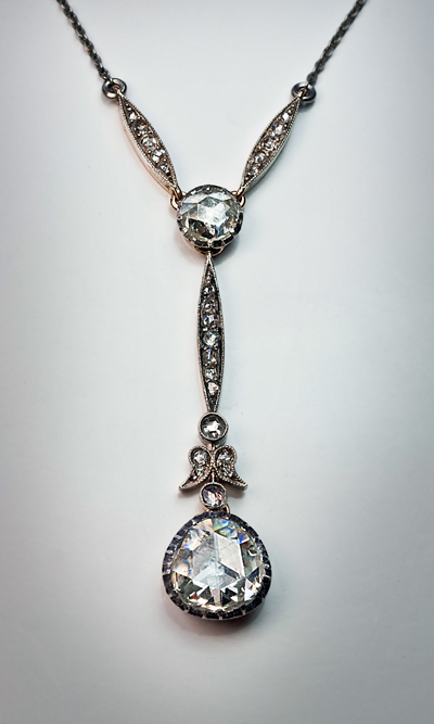 antique necklaces antique diamond pendant | the necklace is crafted in silver and rose gold  andset OUOJKFN