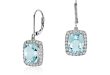 aquamarine earrings cushion cut aquamarine and diamond drop earring in 18k white gold (10x8mm) HOISSPV