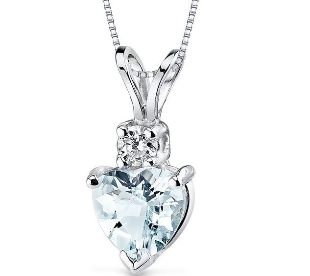 aquamarine necklace with a heart shaped cut ... FAZZOCI