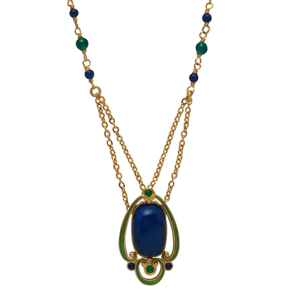 arts and crafts lapis pendant necklace - the met store nflnmgi