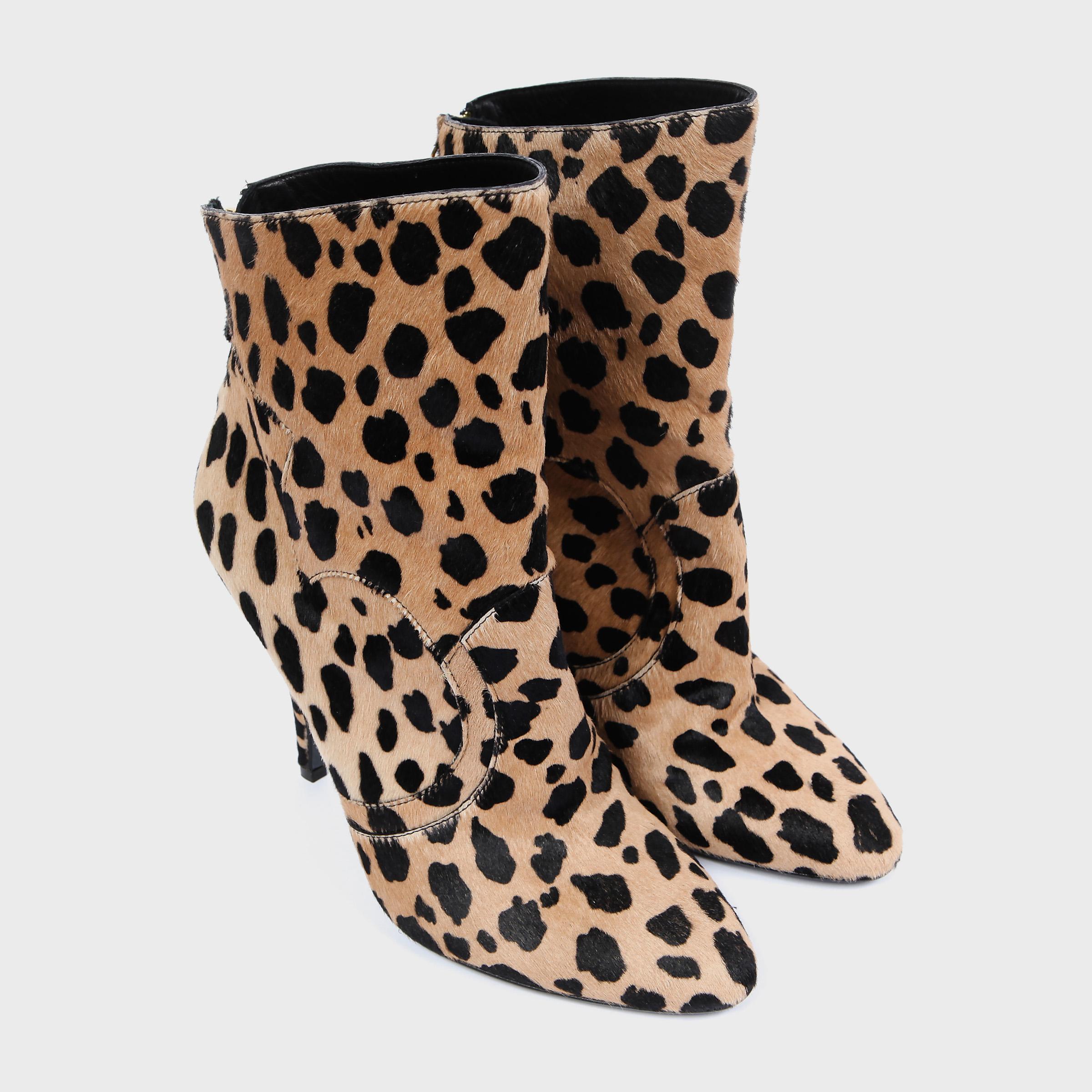 balmain high-heeled leopard boots bvxrvmm