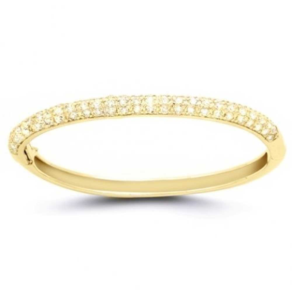 bangle bracelets bling jewelry classic gold plated pave cz bangle bracelet JXMUHWW