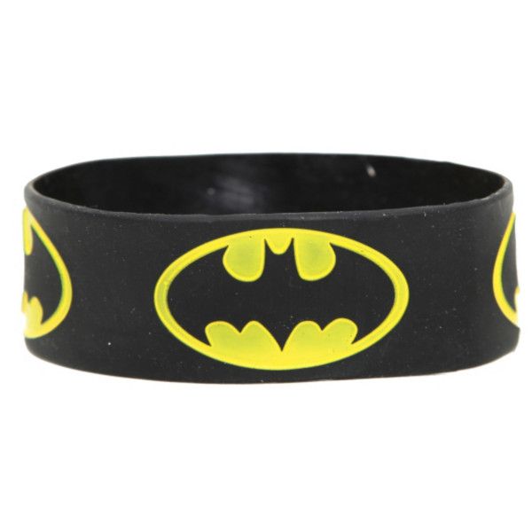 bangle bracelets dc comics batman logo rubber bracelet | hot topic (200 uyu) ❤ liked on JNLBEEA