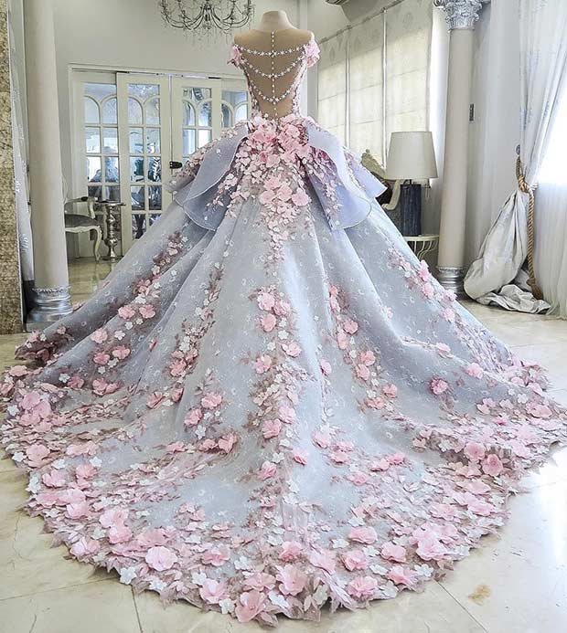 beautiful wedding dresses blue and pink princess wedding dress hduoteb