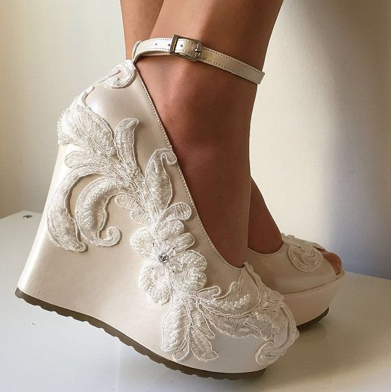 best 25+ wedge wedding shoes ideas only on pinterest | bridal wedges, bridesmaid  shoes qadrgeq