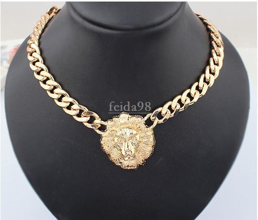 big gold necklace for women animal head necklaces fashion gold chunky chain  gold women dyurnaf