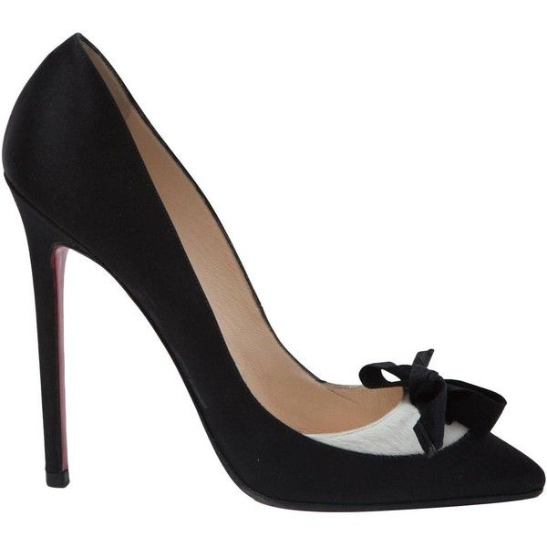 black and white pumps pre-owned christian louboutin black and white pointy toe pumps ($725) ❤  liked qczqvvi
