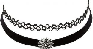 black necklace charlotte russe black tattoo u0026 velvet choker necklaces - 2 pack by... ( GHVUHJY