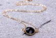 black onyx necklace / onyx necklace / black stone necklace / bridesmaid  necklace / lsbxdoa