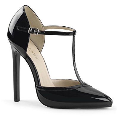 black patent shoes womens black patent pumps shoes with 5 inch single sole heels and t-strap  size ykdcbem