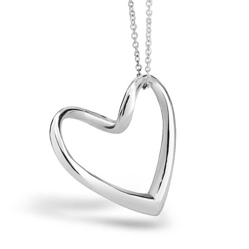 bling jewelry 925 sterling silver floating heart pendant necklace 16in svfkhhf