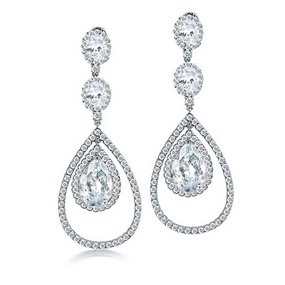 bling jewelry fancy cz triple teardrop chandelier earrings usinvcz