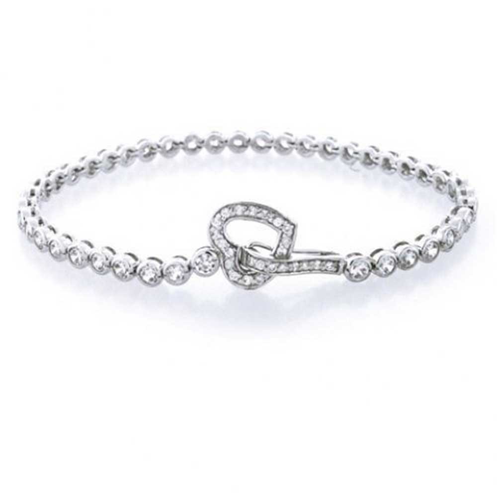 bling jewelry round cz open heart link tennis bracelet 7.5 inch 925 silver frdewcp