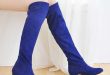 blue boots 2016 summer new sexy blue high heel boots for women fashion flat women boots ifmnnlc
