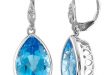 blue topaz earrings 10k white gold - magic promise jewelry bzblqzb