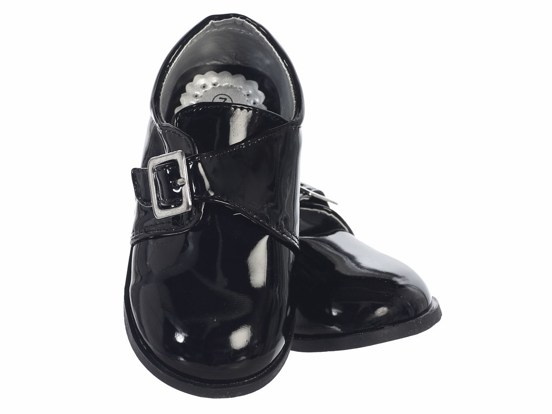 boys black patent shoes w/ velcro appxkmy