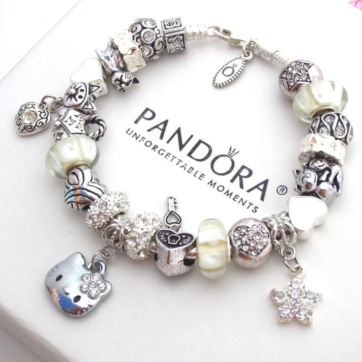 bracelet charms authentic pandora silver bracelet with charms white hello kitty heart love  new YJRCVPP