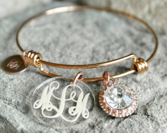 bracelet charms monogrammed bracelet - custom charm bracelet - bridesmaid gift - bridesmaid  bracelet - monogram TLLOOTH