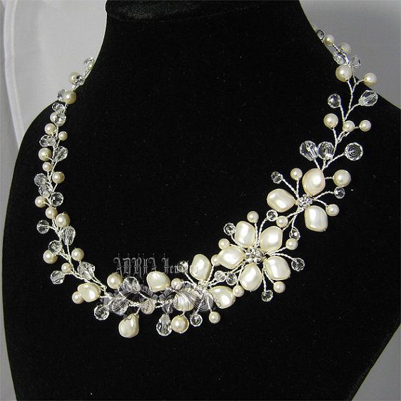 bridal necklaces wedding necklace pearl bridal necklce jewelry by adriajewelry ucocsnp