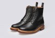 brogue boots grenson shoes u0026 accessories | fred mens brogue boot in black calf leather - jwqivkm