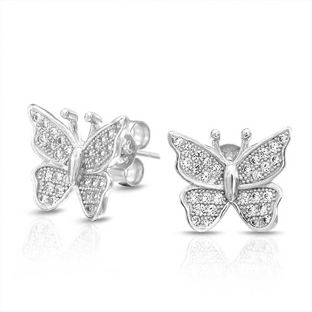 butterfly jewelry bling jewelry sterling silver micropave clear cz butterfly stud earrings yahflce