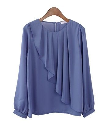 chiffon blouse with pleat front details jmvximf