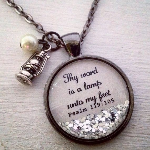 christian jewelry bible verse necklace/psalm 119:105/thy word is a lamp unto my feet/christian  jewelry/christian gift/scripture necklace/psalm jfozcvp