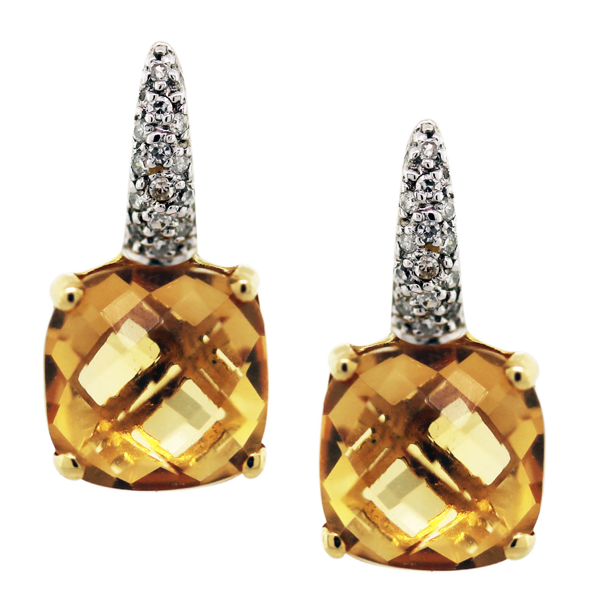 citrine earrings 18k yellow gold citrine diamond drop earrings ylmmynx