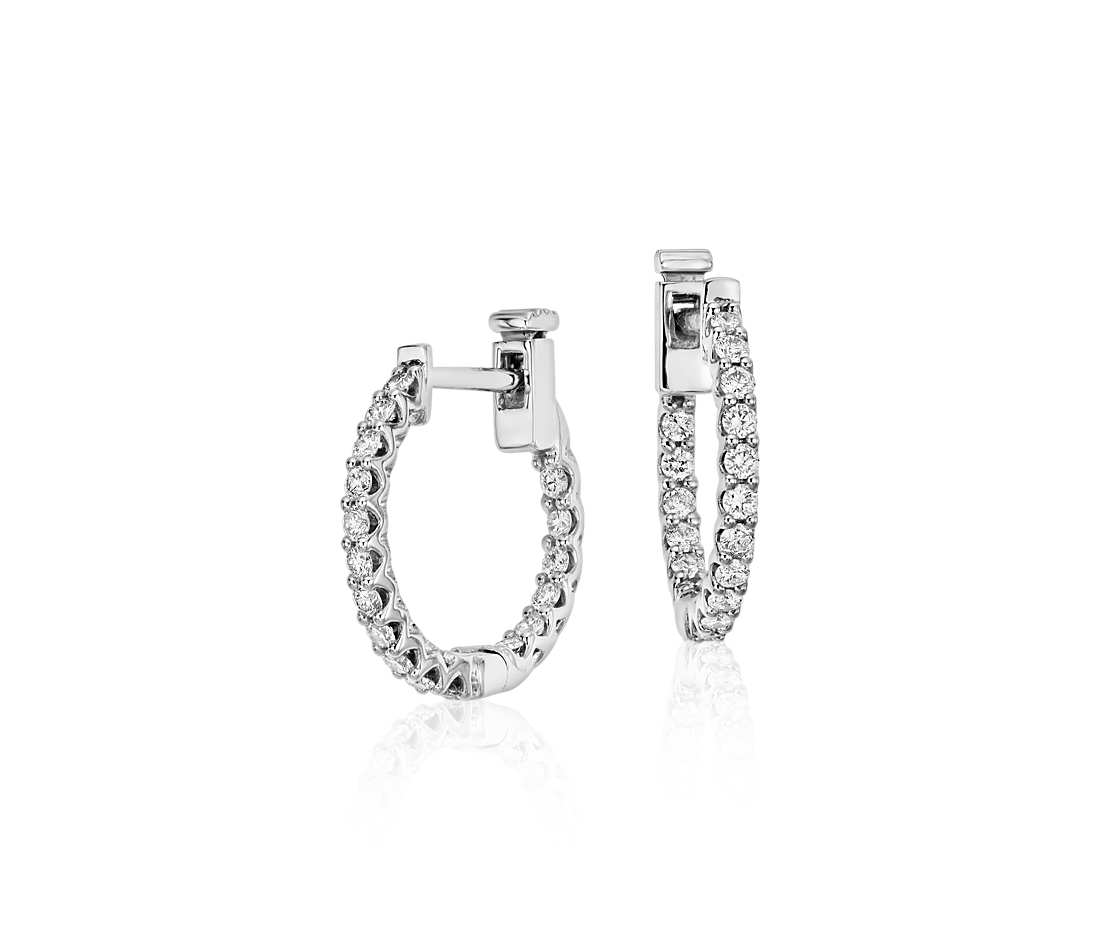 classic diamond hoop earrings in 18k white gold (1/2 ct. tw. ntcbmfq