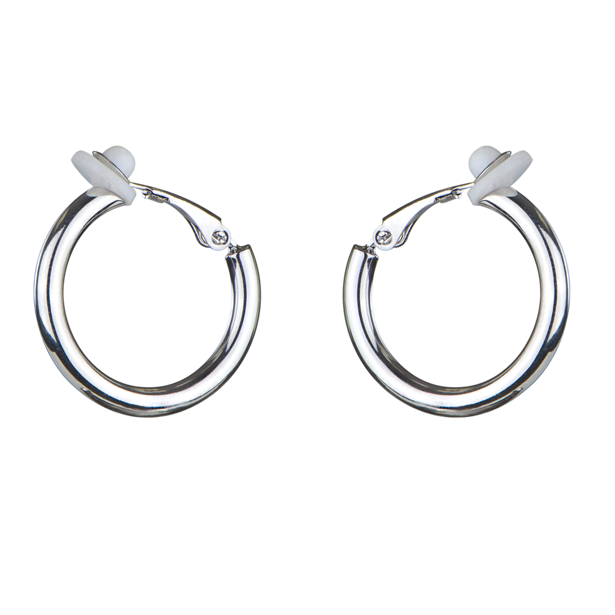 clip earrings charlineu0027s clip-on silvertone hoop earrings - 18mm yeicdwu