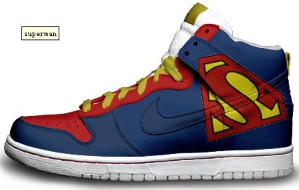cool sneakers nike dunk superman shoes blue red yellow - cool sneaker ulzgpqx