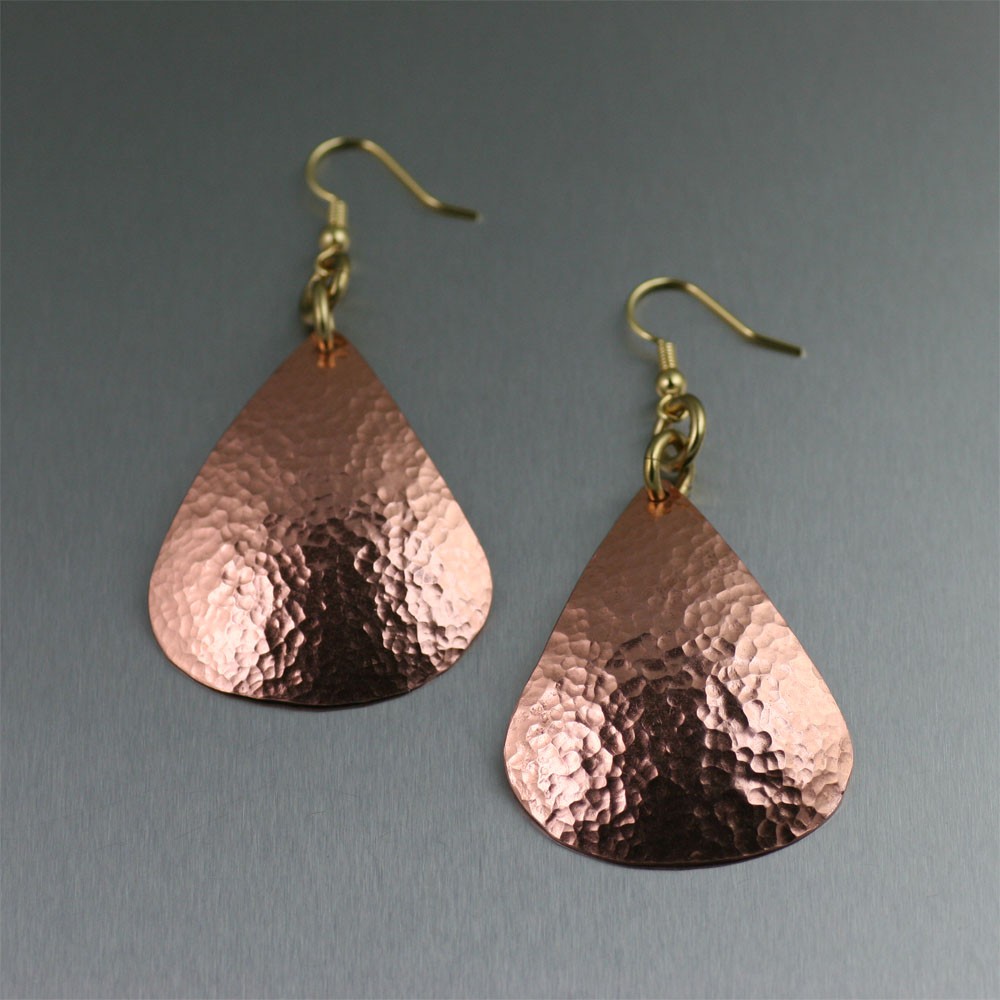 copper jewelry hammered copper tear drop earrings okjntve