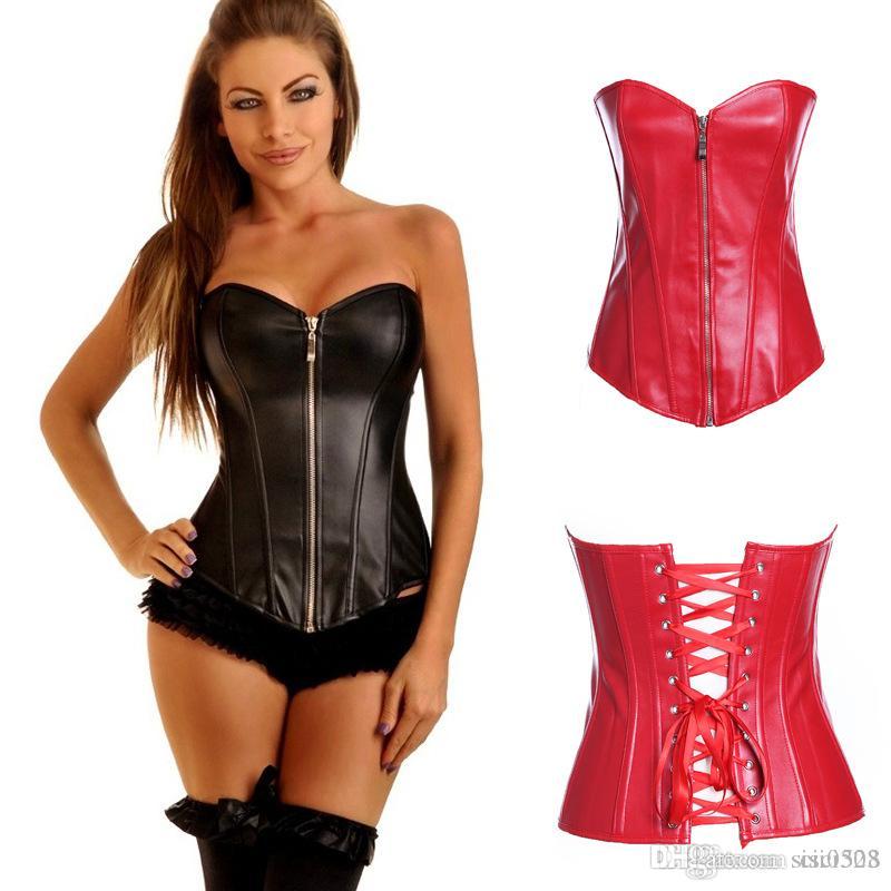 corsets for women online cheap sexy women leather steampunk corsets bustiers zipper front  corset strapless corset plus snwqfxw