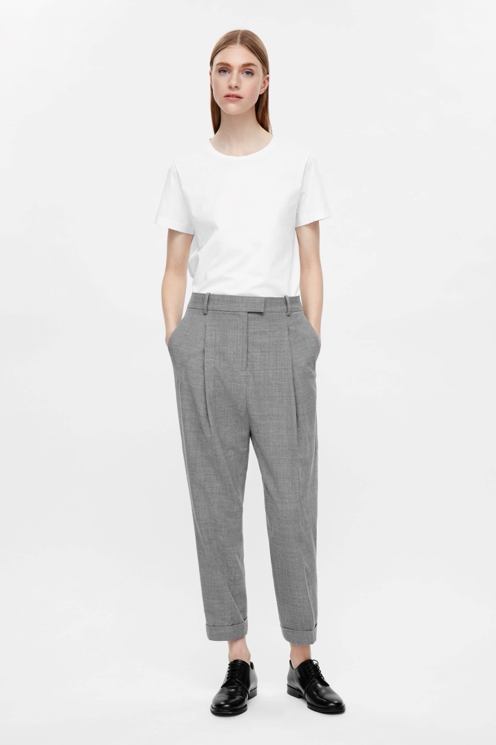cos image 11 of tapered trousers in grey zkqzvqd