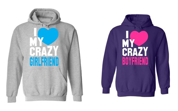 couple hoodies get quotations · i love my crazy boyfriend u0026 girlfriend - matching couple  hoodies anxcnwj